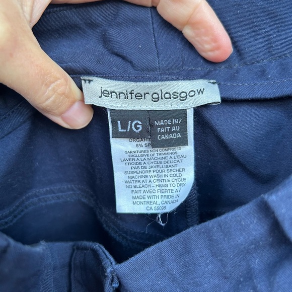 Jennifer Glasgow Navy Elliot Wide leg Pants, size Large - Picture 9 of 10